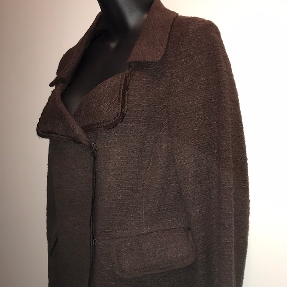 BANANA REPUBLIC Brown Crop Blazer/Jacket~sz 8~EUC - Picture 4 of 8